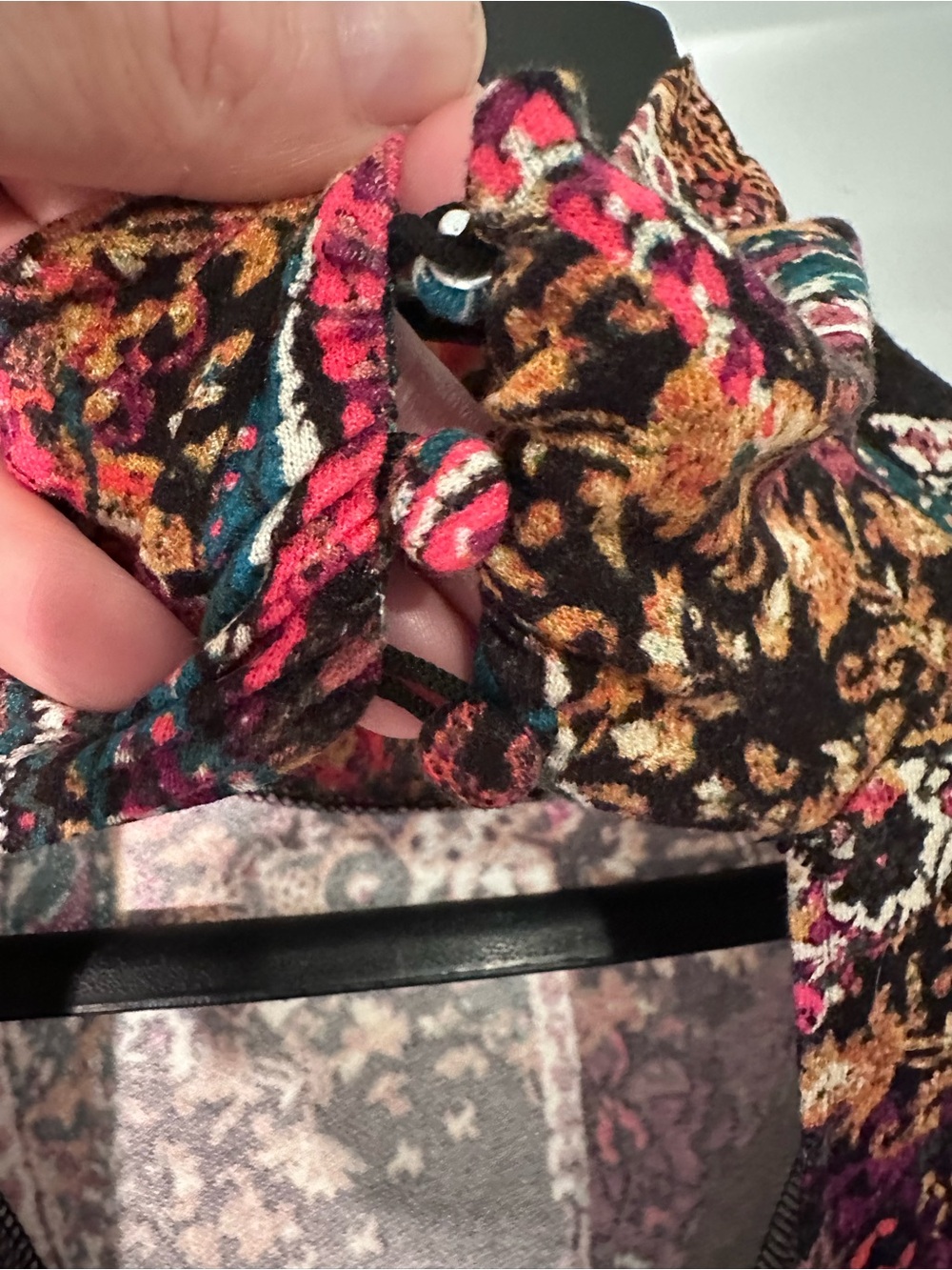 Free People Black Multi Paisley-Print Mock Neck Mini Dress with Cut-Out Back, M - Picture 7 of 8